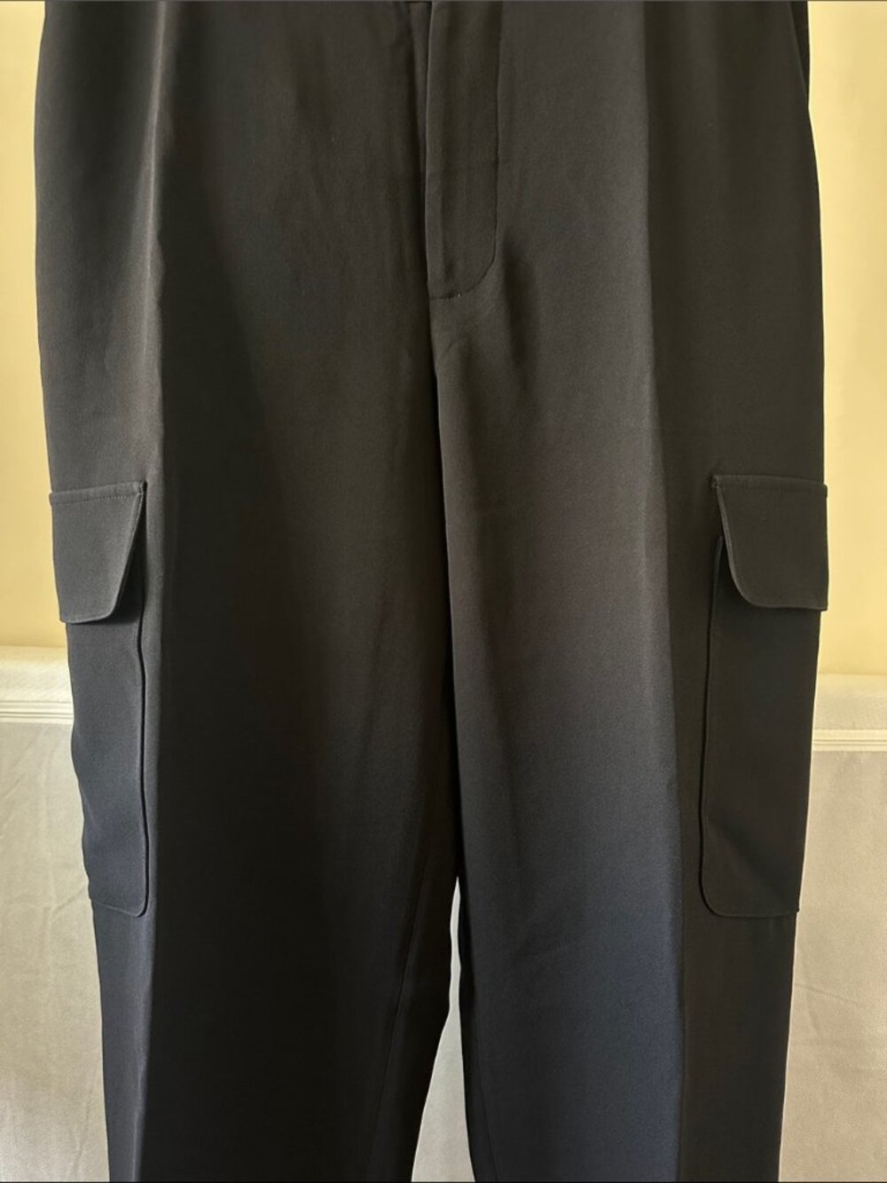 New Frame high rise crepe straight leg relaxed ankle cropped cargo trouser pants - Picture 7 of 11